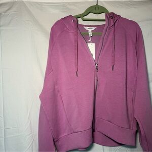 SPANX Pink Zip-Up Hoodie